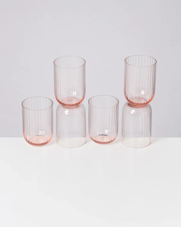 Motel a Miio Joia 6er Set Glas Riffled pink opal Shop