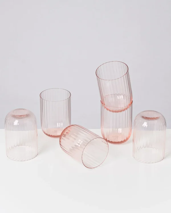 Motel a Miio Joia 6er Set Glas Riffled pink opal Shop