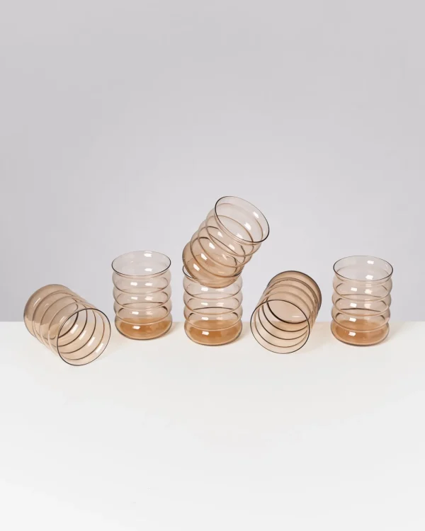 Motel a Miio Joia -Set Of 6 Glasses Large Bubble bronze Cheap