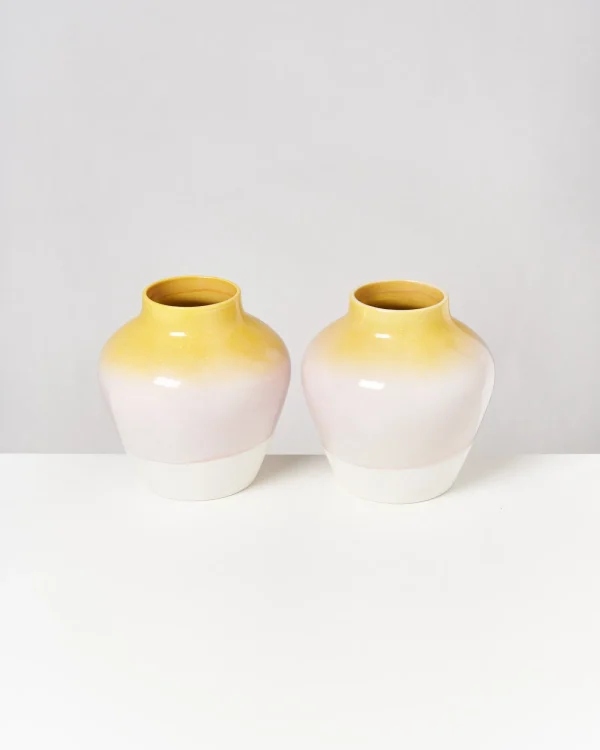 Motel a Miio Madalin Vase - Yellow Rose Speckled yellow speckled with pink Outlet