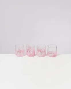 Best Motel a Miio Alegria - Set Of 4 Glasses Small Big Drops Pink big drops rosa