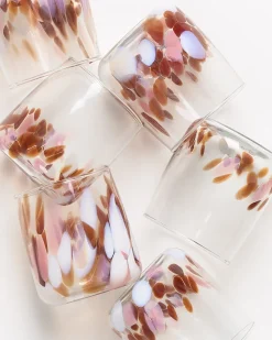 Discount Motel a Miio Alegria 6er Set Glas Klein big drops bernstein rosa