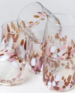 Discount Motel a Miio Alegria 6er Set Glas Klein big drops bernstein rosa