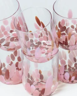 Clearance Motel a Miio Alegria Set Of 6 Glass Large drops amber pink