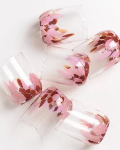 Clearance Motel a Miio Alegria Set Of 6 Glass Large drops amber pink