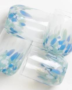 Clearance Motel a Miio Alegria Set Of 4 Glass Large drops blue white