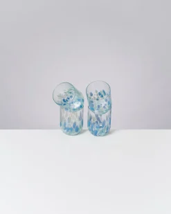 Clearance Motel a Miio Alegria Set Of 4 Glass Large drops blue white