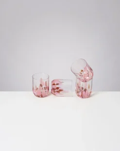 Best Motel a Miio Alegria Set Of 4 Glass Large drops amber pink