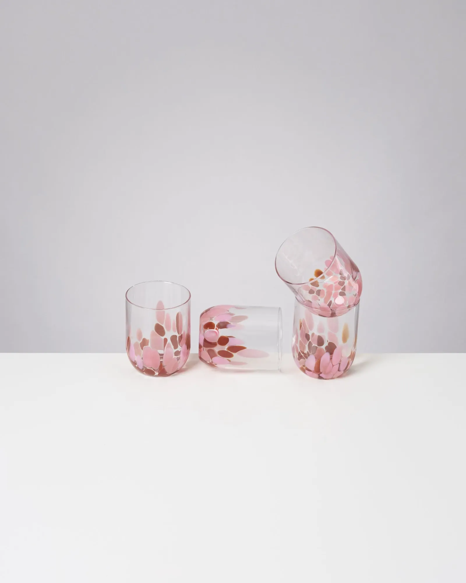Best Motel a Miio Alegria Set Of 4 Glass Large drops amber pink