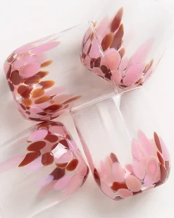 Best Motel a Miio Alegria Set Of 4 Glass Large drops amber pink