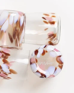 Sale Motel a Miio Alegria Set Of 4 Glasses Small big drops amber pink