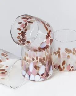 Sale Motel a Miio Alegria Set Of 4 Glasses Small big drops amber pink