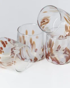 Online Motel a Miio Alegria Set Of 4 Glasses Small big drops amber sand