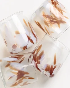 Online Motel a Miio Alegria Set Of 4 Glasses Small big drops amber sand