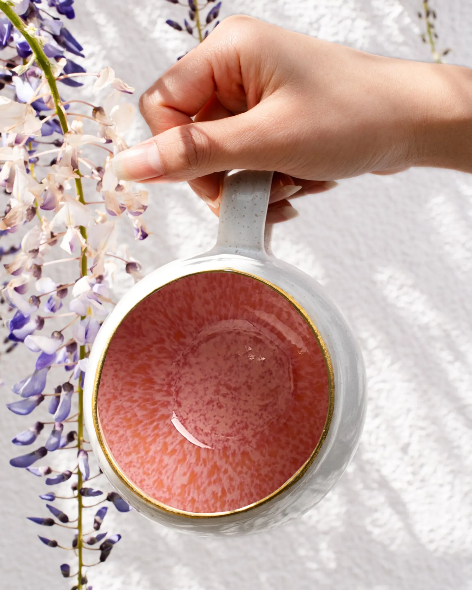 New Motel a Miio Areia - Mug Big With Gold Rim pink