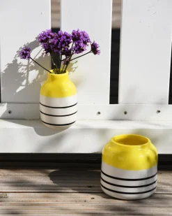 Online Motel a Miio Bebé Vase - Yellow Black Striped gelb schwarz gestreift
