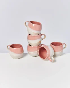 Outlet Motel a Miio Bica - Set Of 6 Mugs Big Pink, Cream pink cream