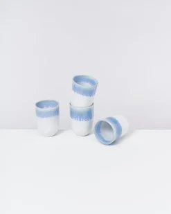 New Motel a Miio Copa Alto - Set Of 4 Cups Blue White blau weiß