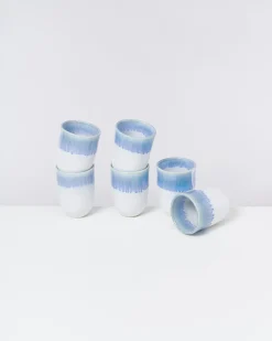 New Motel a Miio Copa Alto - Set Of 6 Cups Big Blue blau weiß