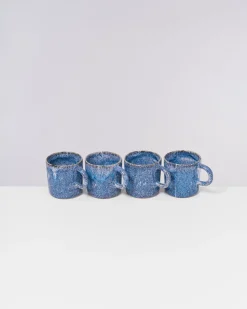 Outlet Motel a Miio Cordoama - Set Of 4 Mugs Big Blue Speckled speckled blue