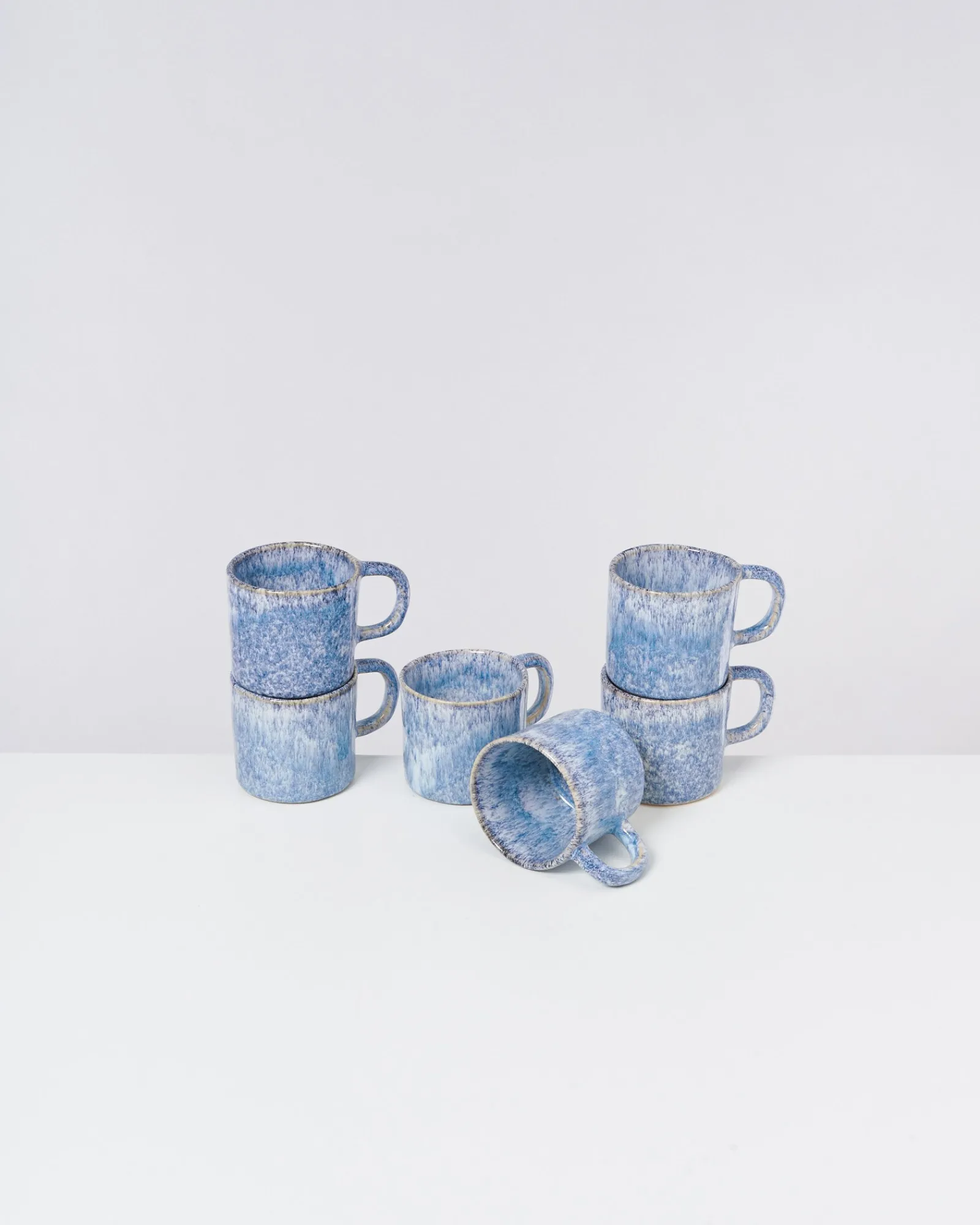 Clearance Motel a Miio Cordoama - Set Of 6 Mugs Small Blue Speckled speckled blue