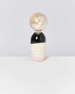 Clearance Motel a Miio Farol - Lamp Black Rose Yellow Striped black pink yellow striped