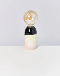 Clearance Motel a Miio Farol - Lamp Black Rose Yellow Striped black pink yellow striped