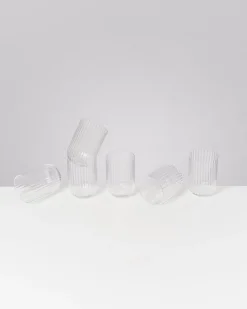 Clearance Motel a Miio Joia - Set Of 6 Glasses Riffled Classic transparent