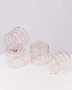 Hot Motel a Miio Joia 4er Set Glas Bubble pink opal