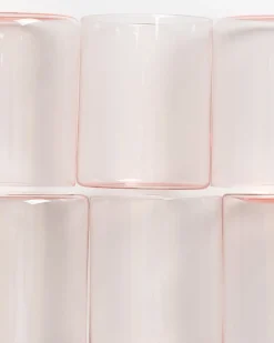 New Motel a Miio Joia 6er Set Glas Groß pink opal