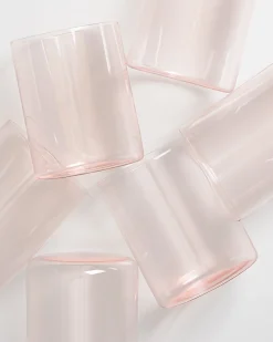 New Motel a Miio Joia 6er Set Glas Groß pink opal