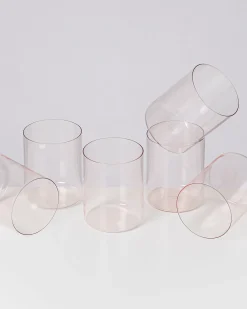 New Motel a Miio Joia 6er Set Glas Groß pink opal