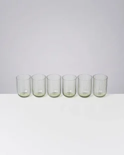Outlet Motel a Miio Joia 6er Set Glas Riffled smaragd