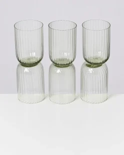 Outlet Motel a Miio Joia 6er Set Glas Riffled smaragd