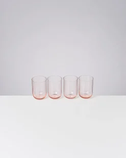 Online Motel a Miio Joia 4er Set Glas Riffled pink opal