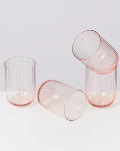 Online Motel a Miio Joia 4er Set Glas Riffled pink opal