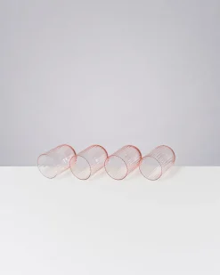 Online Motel a Miio Joia 4er Set Glas Riffled pink opal