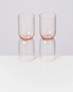 Online Motel a Miio Joia 4er Set Glas Riffled pink opal