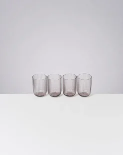 New Motel a Miio Joia 4er Set Glas Riffled amethist