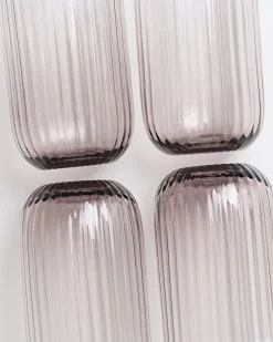 New Motel a Miio Joia 4er Set Glas Riffled amethist