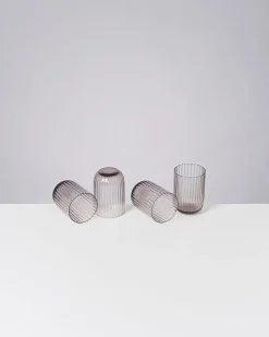 New Motel a Miio Joia 4er Set Glas Riffled amethist