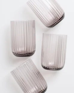 New Motel a Miio Joia 4er Set Glas Riffled amethist