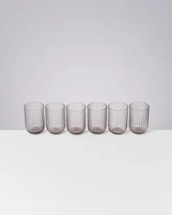 Motel a Miio Joia 6er Set Glas Riffled amethist