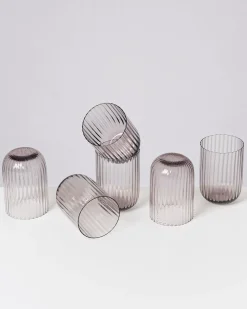 Motel a Miio Joia 6er Set Glas Riffled amethist