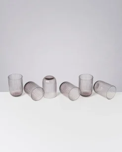 Motel a Miio Joia 6er Set Glas Riffled amethist