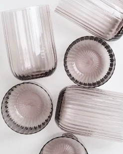 Motel a Miio Joia 6er Set Glas Riffled amethist