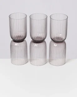 Motel a Miio Joia 6er Set Glas Riffled amethist