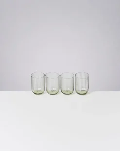Motel a Miio Joia 4er Set Glas Riffled smaragd