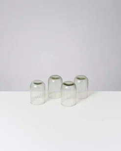 Motel a Miio Joia 4er Set Glas Riffled smaragd