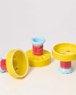 Outlet Motel a Miio X Isis-Maria Brisa Candleholder Yellow Red gelb rot